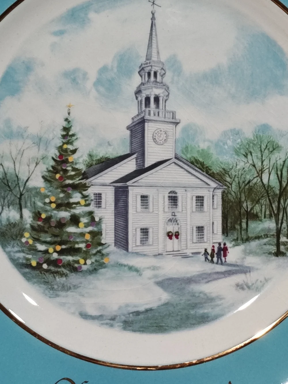 Avon Turquoise Holiday Church Plate